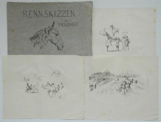 Appraisal: Max Slevogt lithographs Max Slevogt German - - ''Rennskizzen''- lithographs