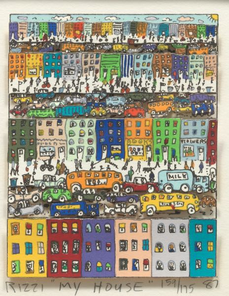 Appraisal: JAMES RIZZI AMERICAN - x My House -D paper construction