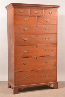 Appraisal: Pennsylvania Chippendale Walnut Tall Chest of Drawers Three over two