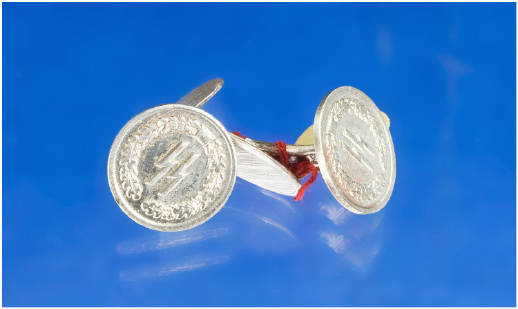 Appraisal: Pair of WWII German SS Cufflinks In white metal