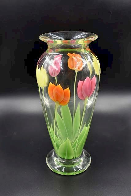 Appraisal: Orient and Flume art glass vase signed Sillars Orient and