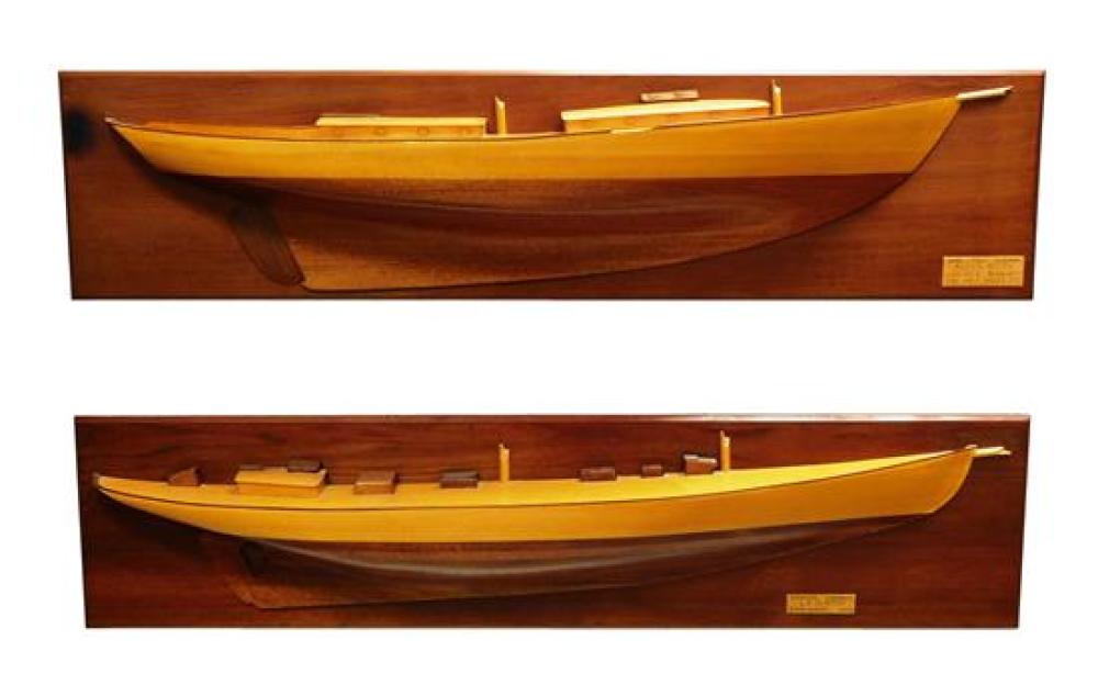 Appraisal: Alexander Dorman American th C two large laminated half hull