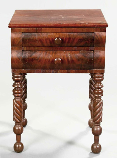 Appraisal: American Late Classical Cherry Wood and Mahogany Work Table second