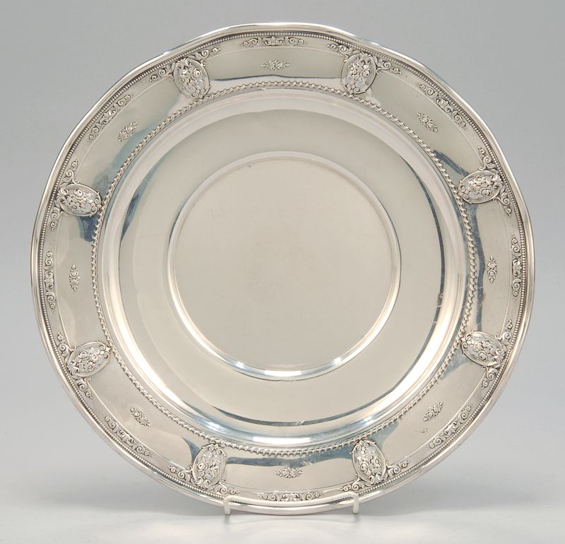 Appraisal: WALLACE STERLING SILVER CHARGER In the Rose Print pattern Diameter