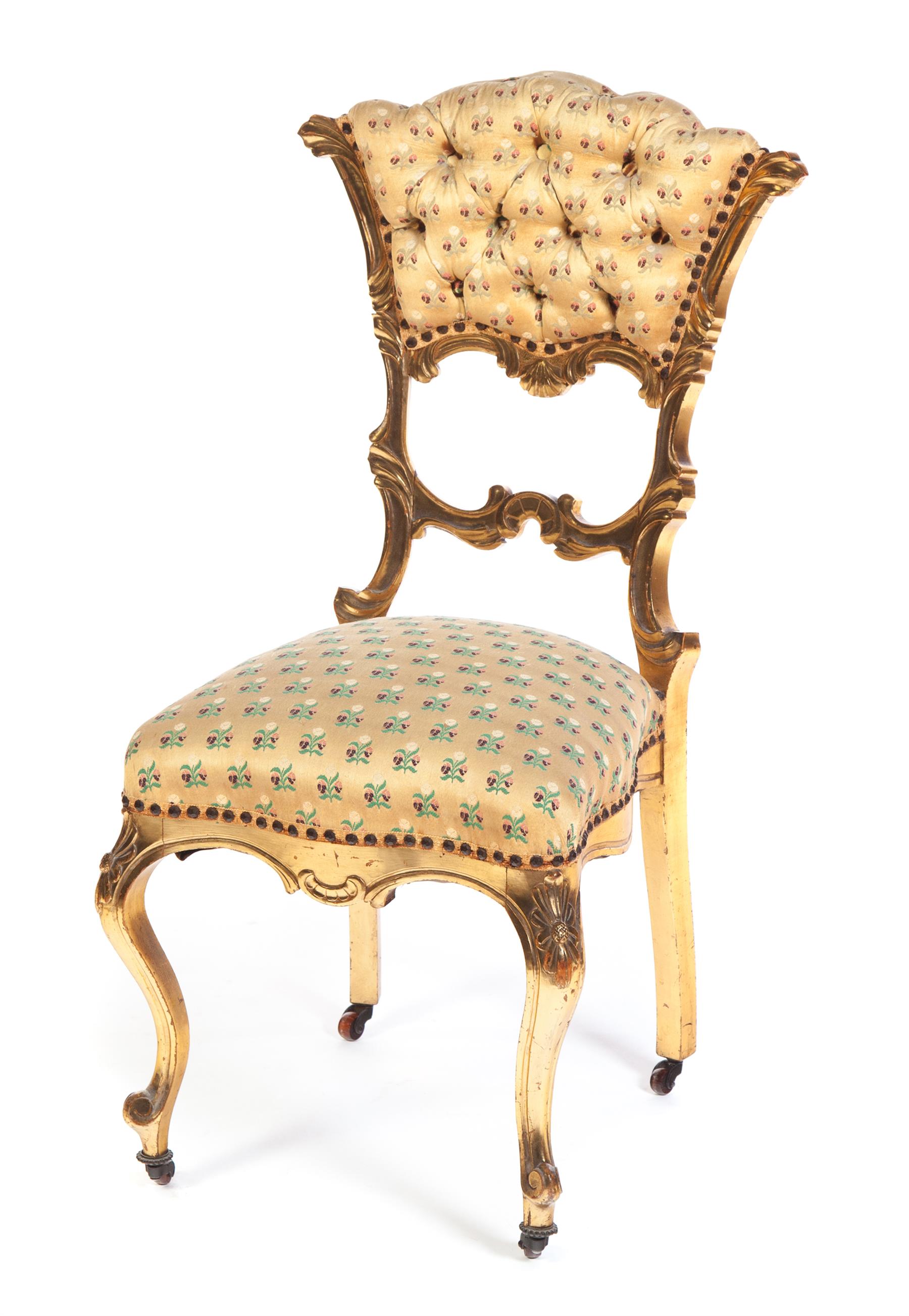 Appraisal: GILDED CARVED VICTORIAN SIDE CHAIR American th quarter- th century