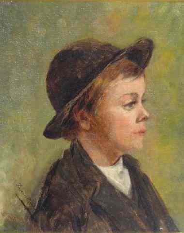 Appraisal: MACKUBIN Florence O C Portrait of a Boy Signed lower