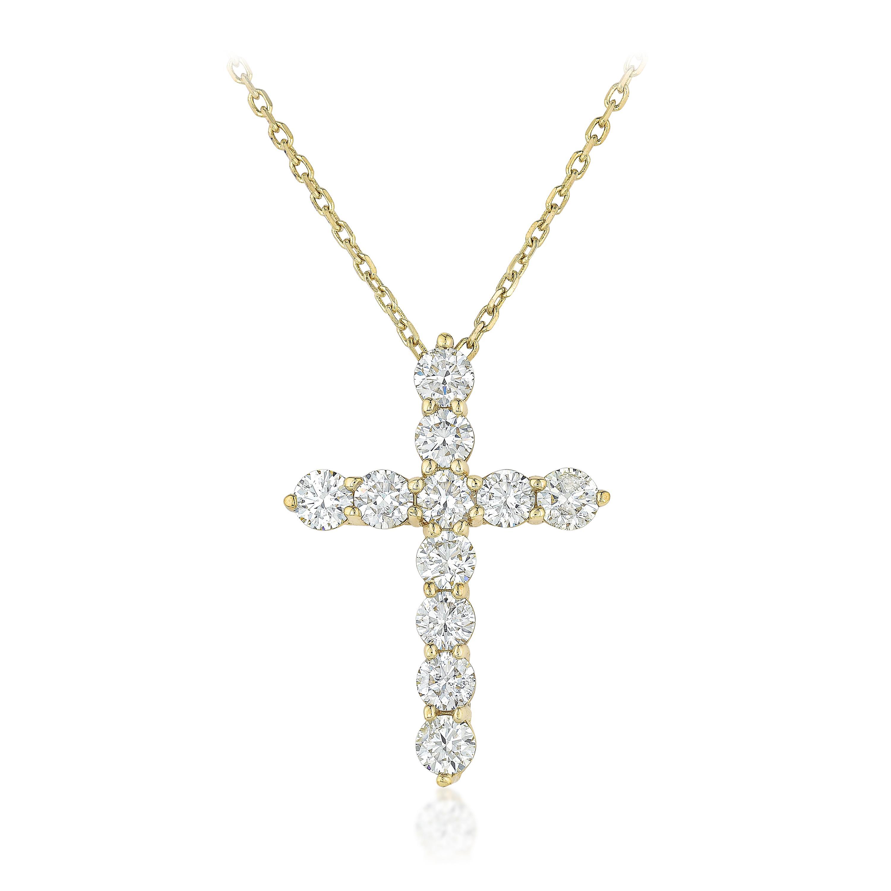 Appraisal: DIAMOND CROSS PENDANT NECKLACE METAL K gold GEMSTONE S round