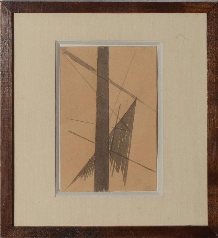 Appraisal: LIUBOV POPOVA - STUDY FOR SPATIAL FORCE CONSTRUCTION Pencil and