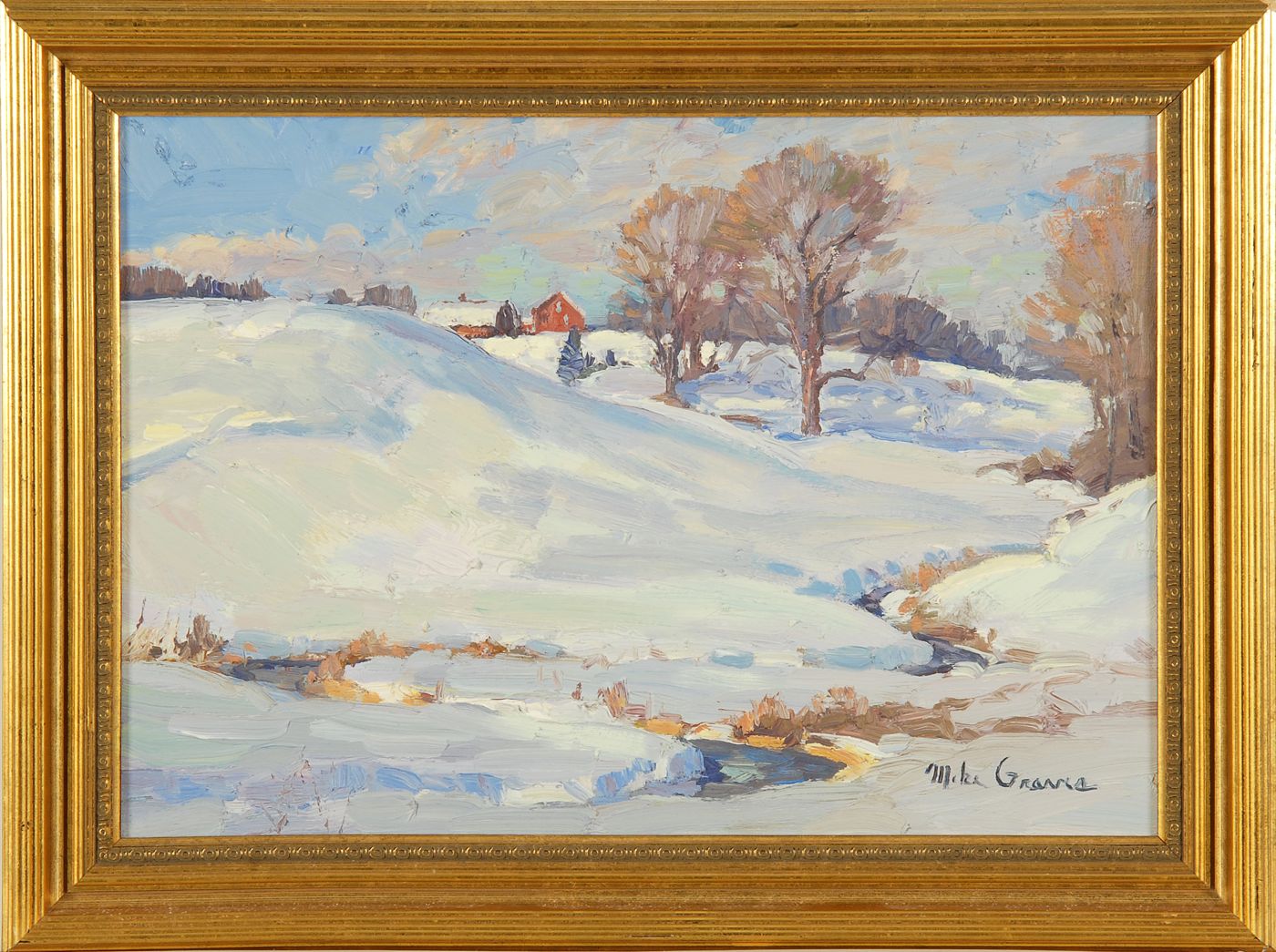 Appraisal: MIKE GRAVESAmerican ContemporaryWinter scene Signed lower right Mike Graves Oil