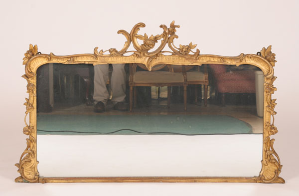 Appraisal: Large early th century gilt fireplace mirror gessoed floral decoration