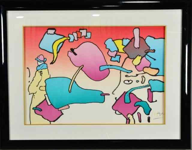 Appraisal: PETER MAX LIMITED EDITION LITHOGRAPHColorful depiction of organic shapes with