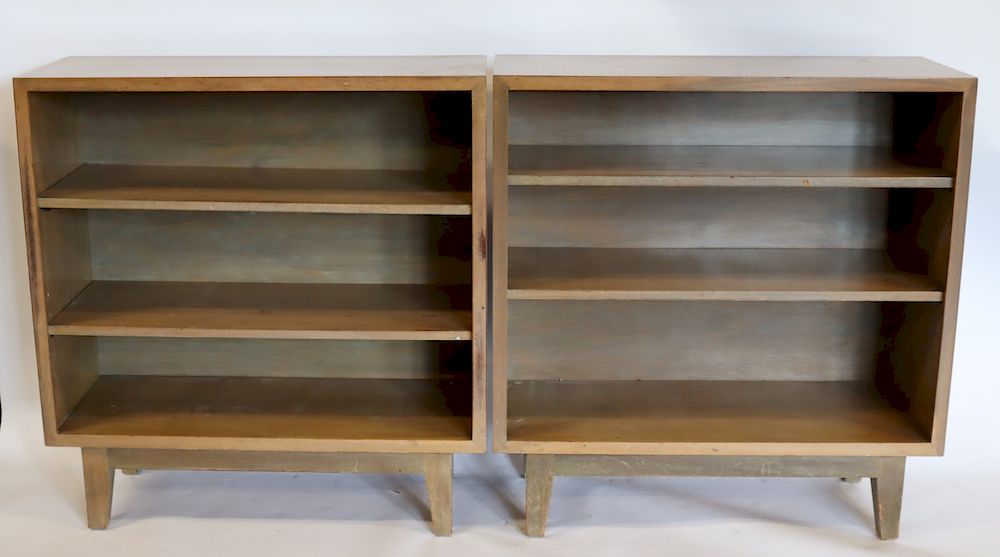 Appraisal: MIDCENTURY Pair Of Open Front Bookcases Nice size and nice