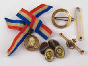 Appraisal: A mixed lot comprising a carat gold enamel military badge