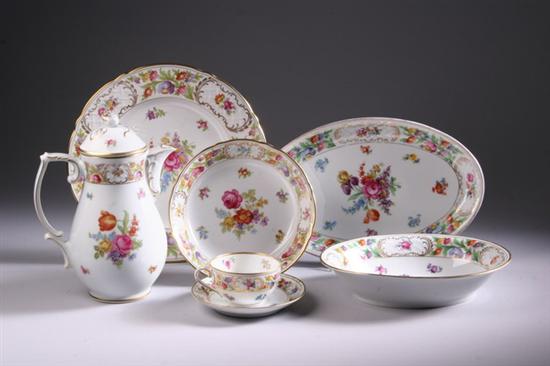 Appraisal: -PIECE SCHUMANN PORCELAIN DINNER SERVICE Empress Dresden Flowers pattern Including