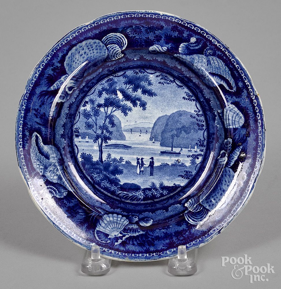 Appraisal: Historical blue Staffordshire plate Historical blue Staffordshire Highlands West Point