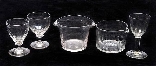 Appraisal: A GROUP OF FOUR OLD WINE GLASSES of varying designs