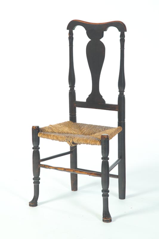 Appraisal: QUEEN ANNE SIDE CHAIR American th century hardwood Turned legs