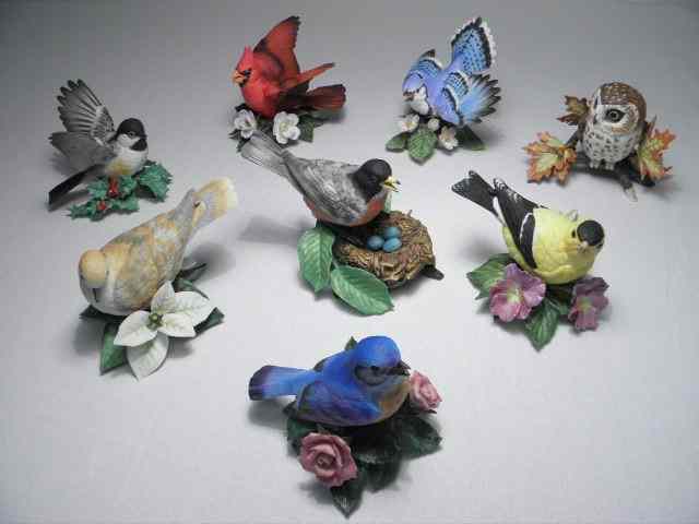 Appraisal: Eight Lenox collectable porcelain bird figurines Includes ''Saw Whet Owl''