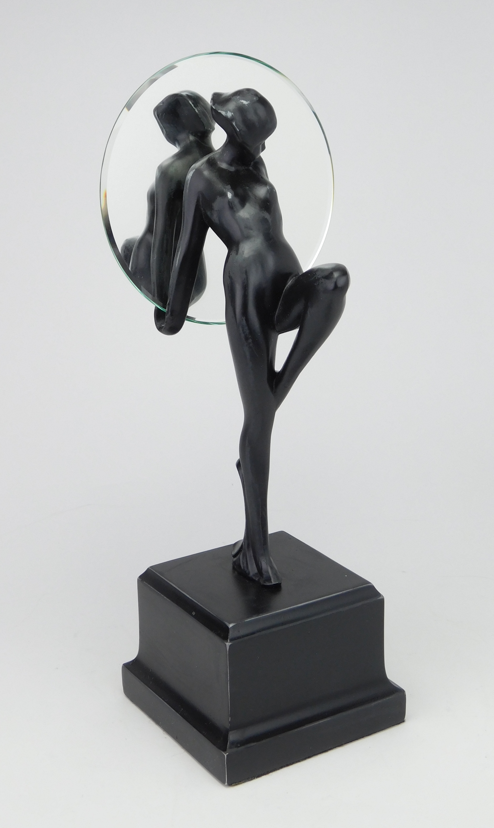 Appraisal: Frankart table mirror ca - 's Art Deco nude female