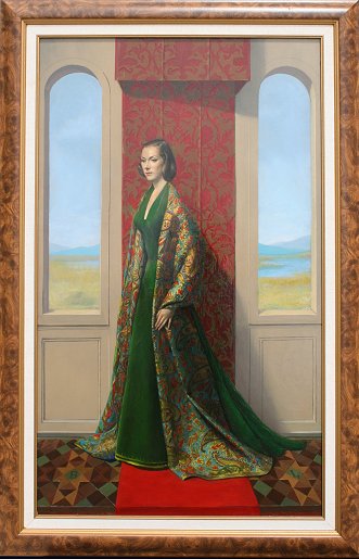 Appraisal: WHYTE Raymond American - Portrait of a Woman in green