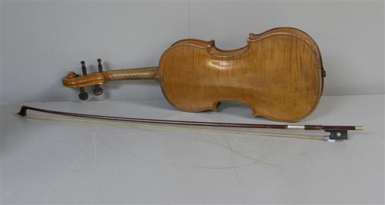 Appraisal: Bausch nickel mounted violin bow violin and case