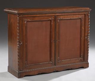 Appraisal: Diminutive English Carved Mahogany Cupboard th c the stepped gadroon