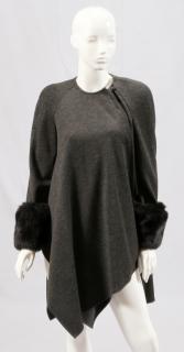 Appraisal: SONIA RYKIEL WOOL KNIT COAT W FAUX FUR CUFFS SONIA