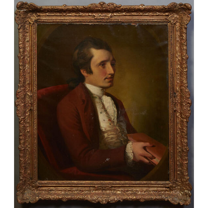 Appraisal: Continental School Portrait of a Gentleman with Book th c