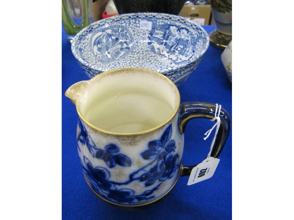 Appraisal: Doulton Burslem flow blue jug and an Adams blue and