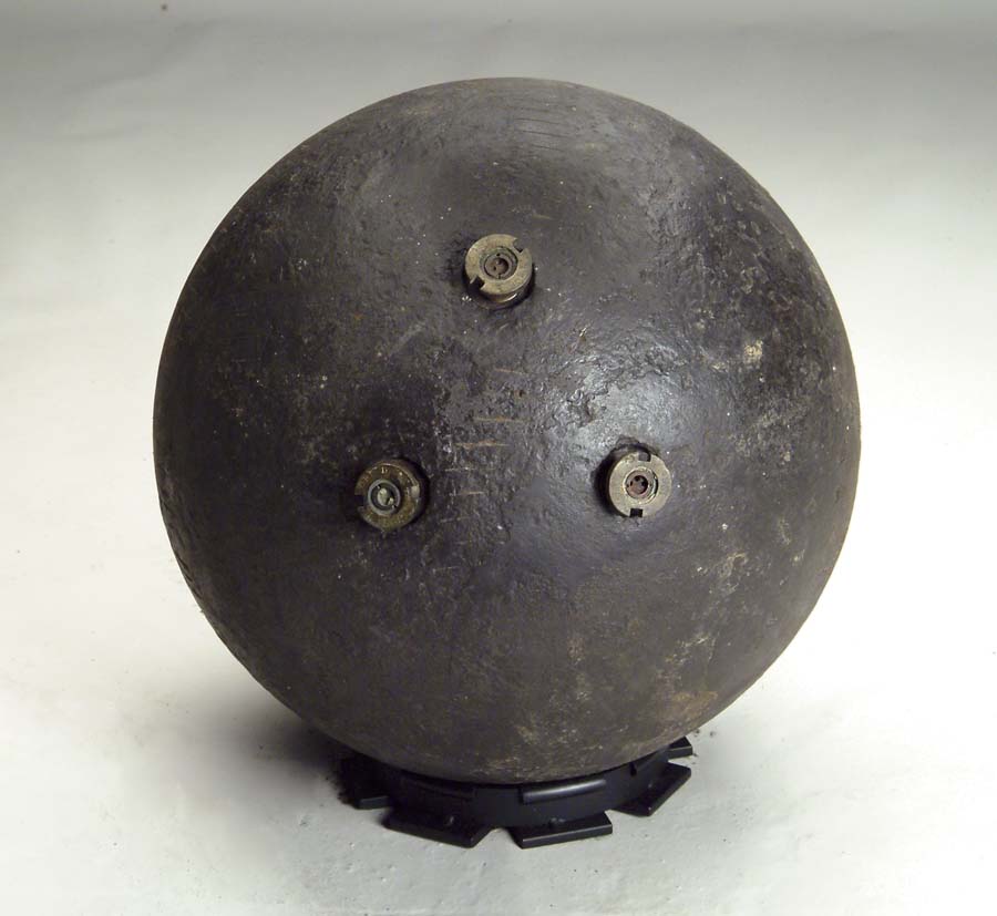 Appraisal: US TRIPLE FUSED RODMAN CANNONBALL Excavated Fired This is an