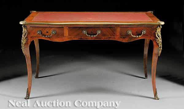 Appraisal: A Louis XVI-Style Kingwood Parquetry and Bronze-Mounted Bureau Plat th