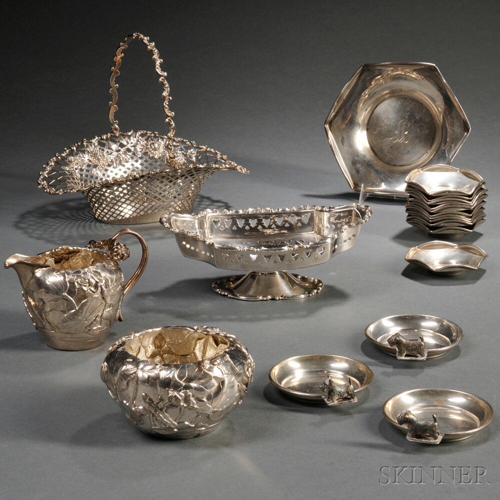 Appraisal: Group of Assorted Sterling Silver Tableware an unmarked octagonal nut