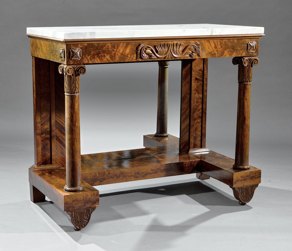 Appraisal: American Classical Mahogany Pier Table early th c marble top