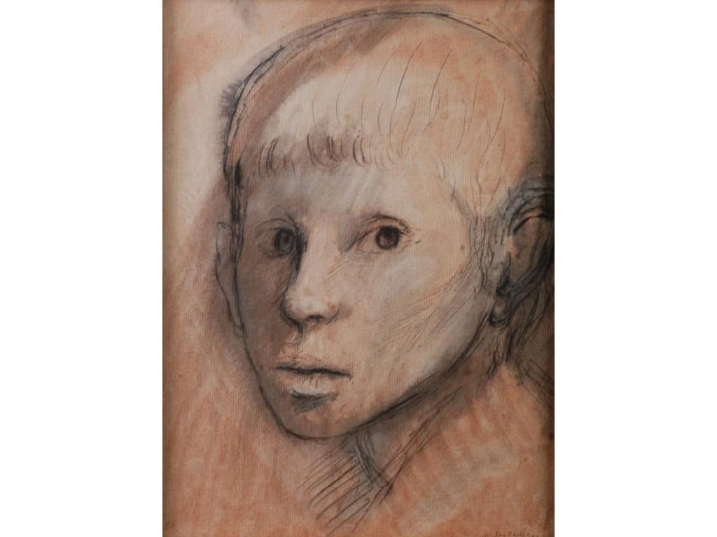 Appraisal: SERG EHRICH twentieth century PENCIL AND WASH DRAWING head of