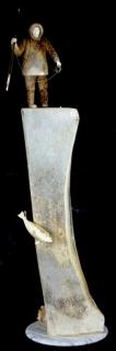 Appraisal: Large Whale Bone Mammoth Carving Sculpture Large Whale Bone Mammoth