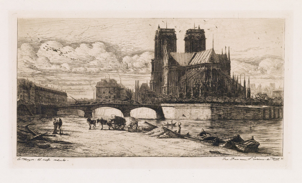 Appraisal: CHARLES MERYON L'Abside de Notre-Dame Etching on cream wove paper