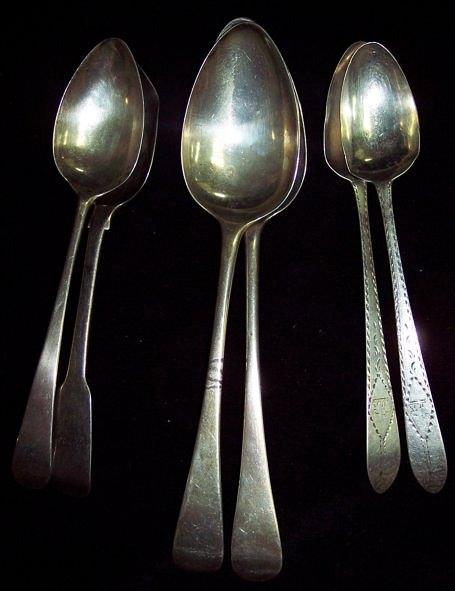 Appraisal: A pair of Irish dessert spoons with bright cut decoration