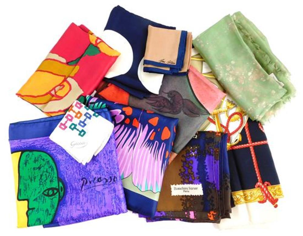 Appraisal: Vintage scarves including Gucci Bianchini Ferier Anne de Boisgelin and