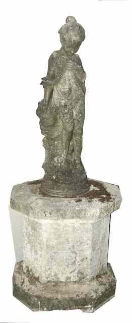 Appraisal: AN ANTIQUE MARBLE FIGURE of a girl with hand raised