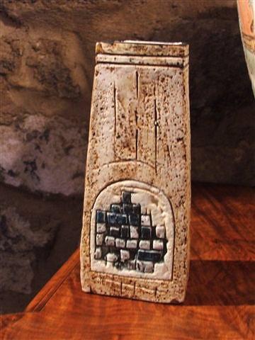 Appraisal: A MID 'S TROIKA COFFIN VASE decorated with a doorway