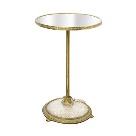 Appraisal: Neoclassical Style Brass and Glass Stand Estimate -