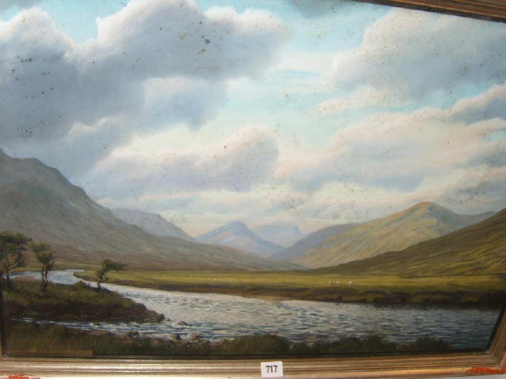 Appraisal: An early th century pastel of an extensive Highland landscape