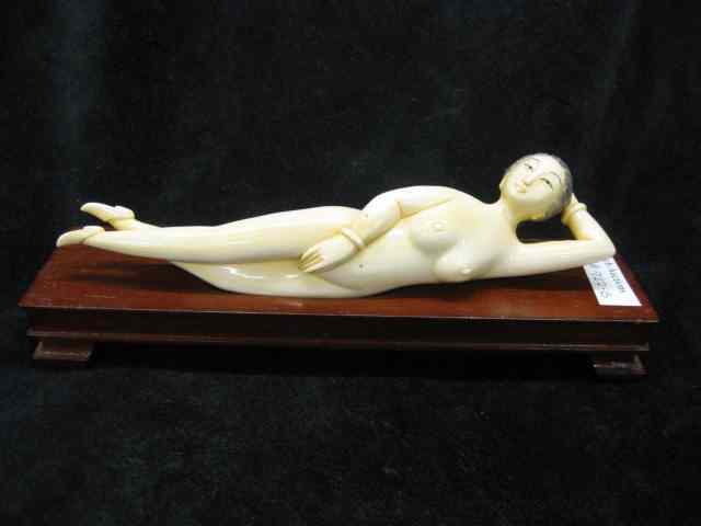 Appraisal: Carved Ivory Doctor's Doll nude woman reclining '' long on