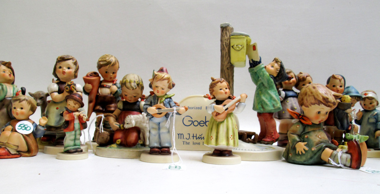 Appraisal: NINETEEN HUMMEL PORCELAINS trademarks from - TM- to TM- the