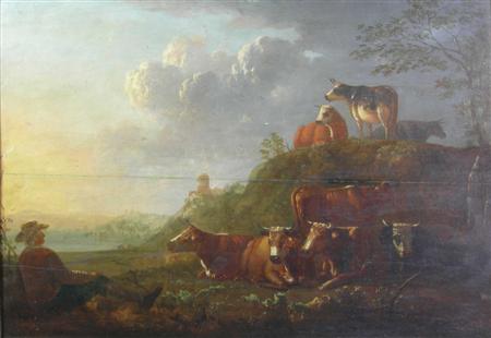 Appraisal: AFTER AELBERT CUYP CATTLE IN MIDDAY REST Oil on panel