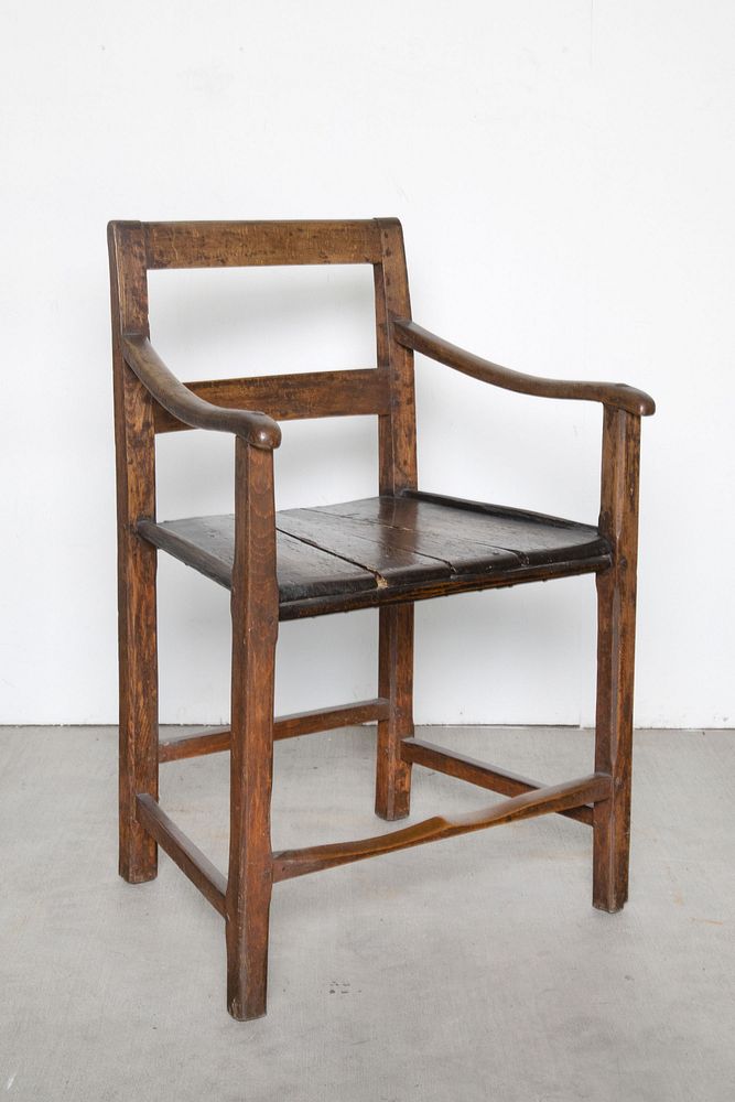 Appraisal: European Wood Arm Chair th Century European Wood Arm Chair