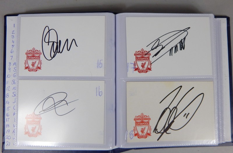 Appraisal: A large quantity of Liverpool Football Club signatures to include