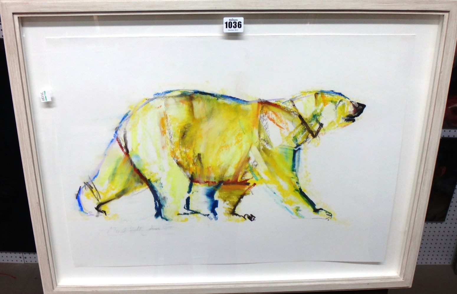 Appraisal: Mark Adlington b Polar bear coloured chalk signed and dated