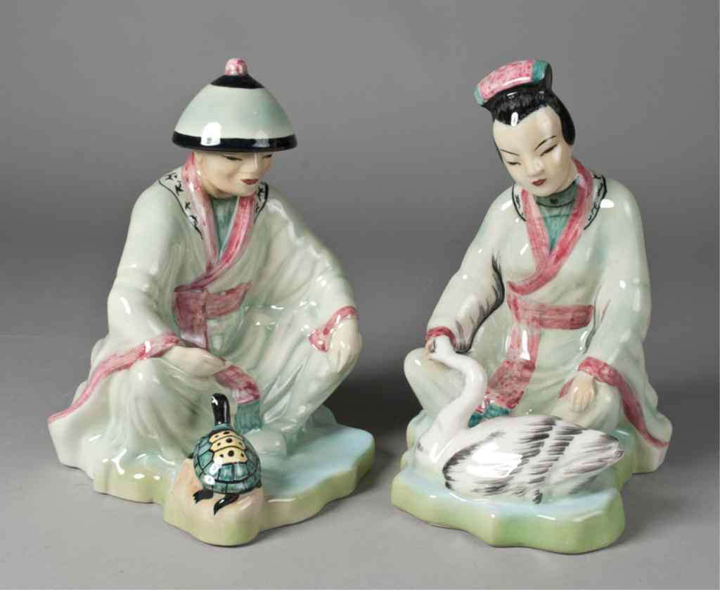 Appraisal: Pr Of Goldscheider Chinese Wonderland FigurinesBy Katharine Waldron and titled