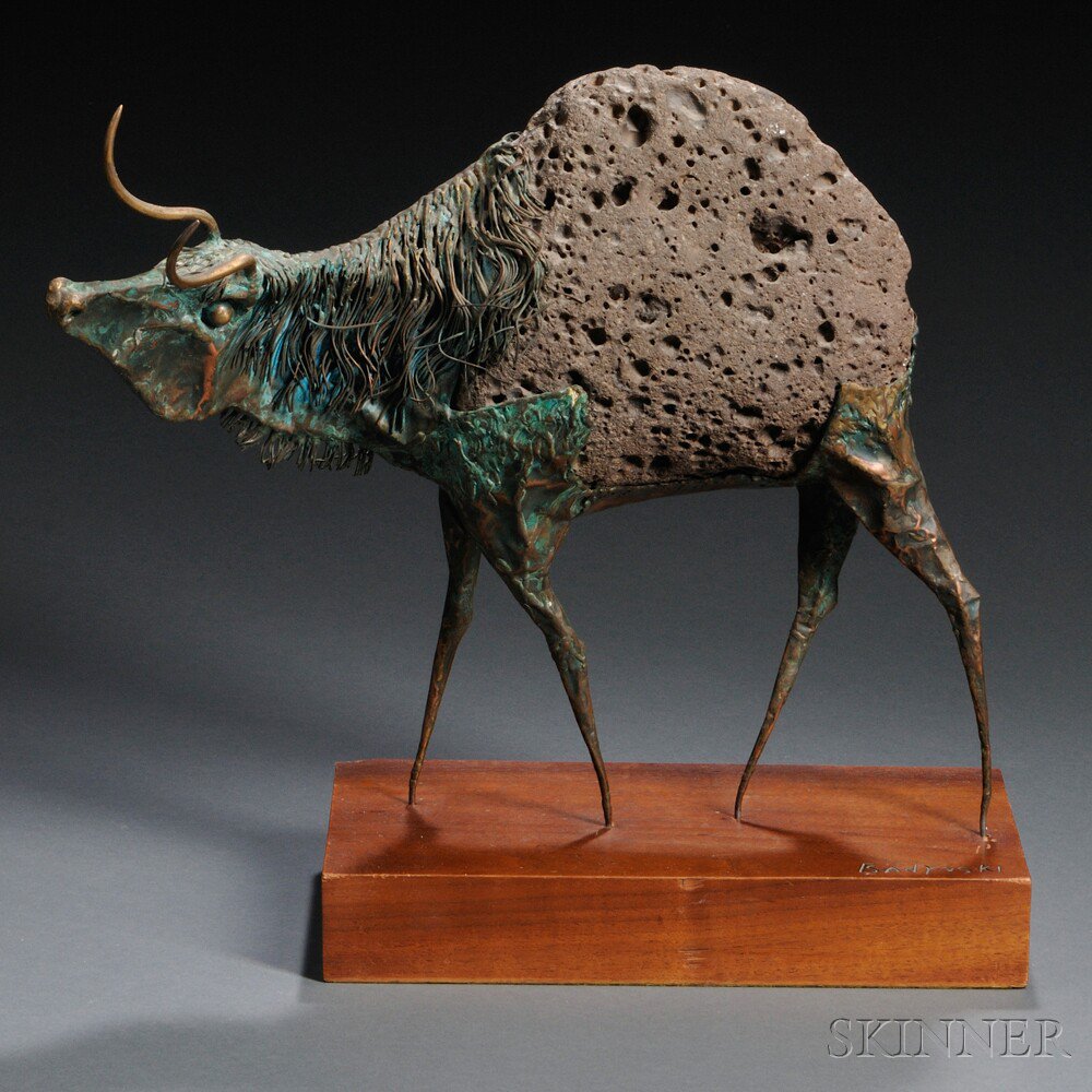 Appraisal: Ernest Badynski New Mexico th Century Bull Signed Badynski on